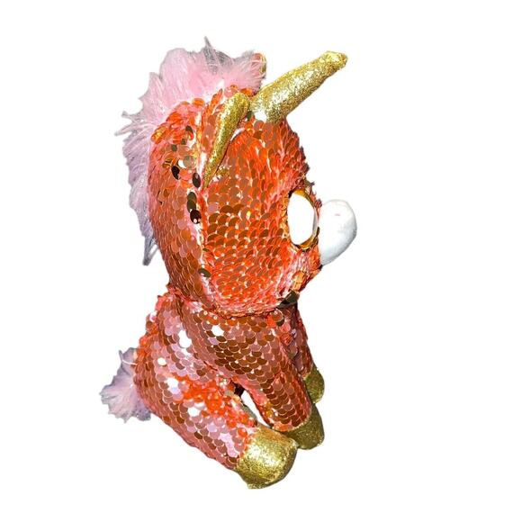 Ty Plush Flippables Unicorn Sunset Sparkle Color Sequins Nursery Decor Gift 7" - Picture 3 of 6
